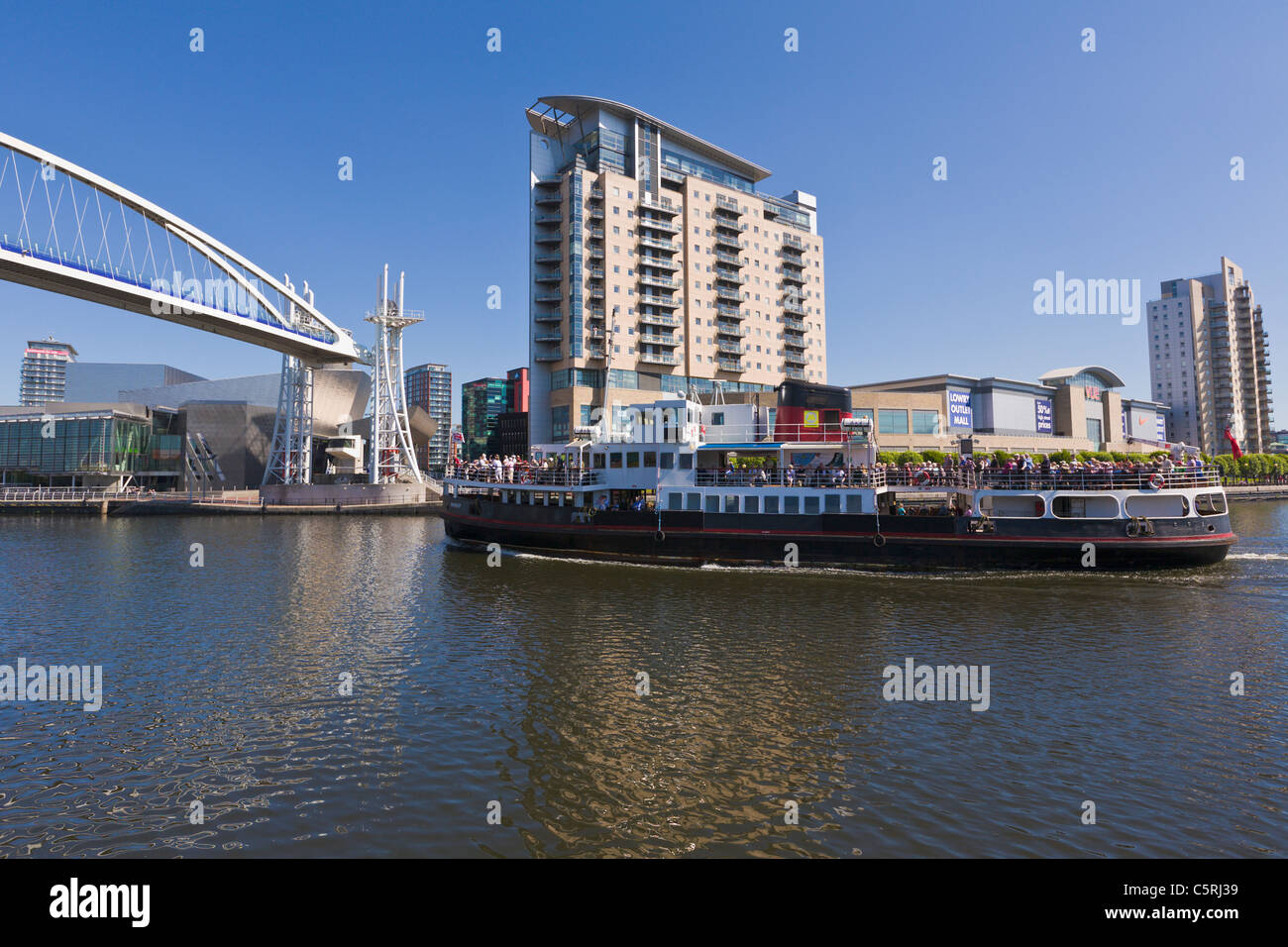 Mersey Traghetto, Salford Quays, Manchester, Inghilterra Foto Stock