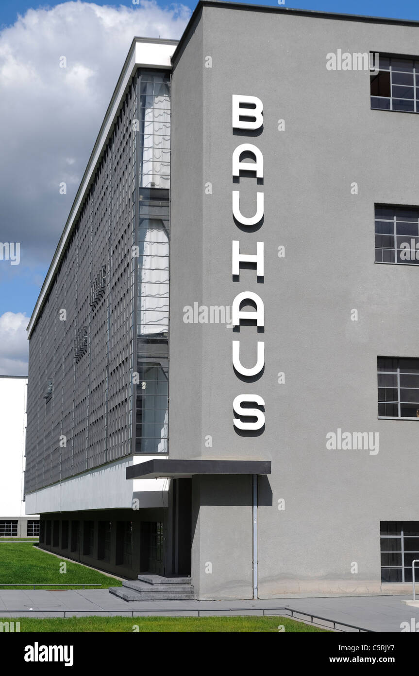 Il Bauhaus di Dessau, Sassonia-Anhalt, Germania, Europa Foto Stock