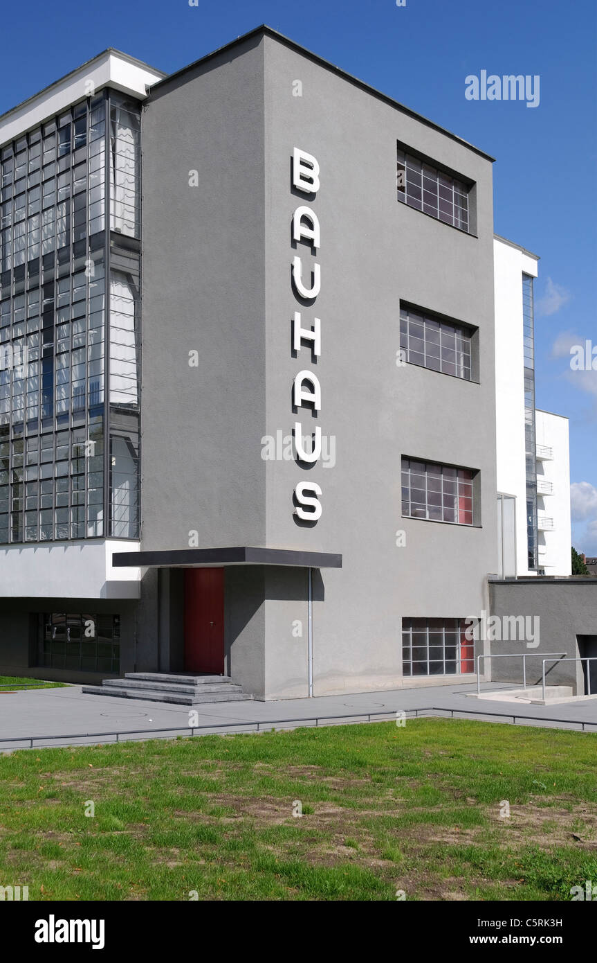 Il Bauhaus di Dessau, Sassonia-Anhalt, Germania, Europa Foto Stock