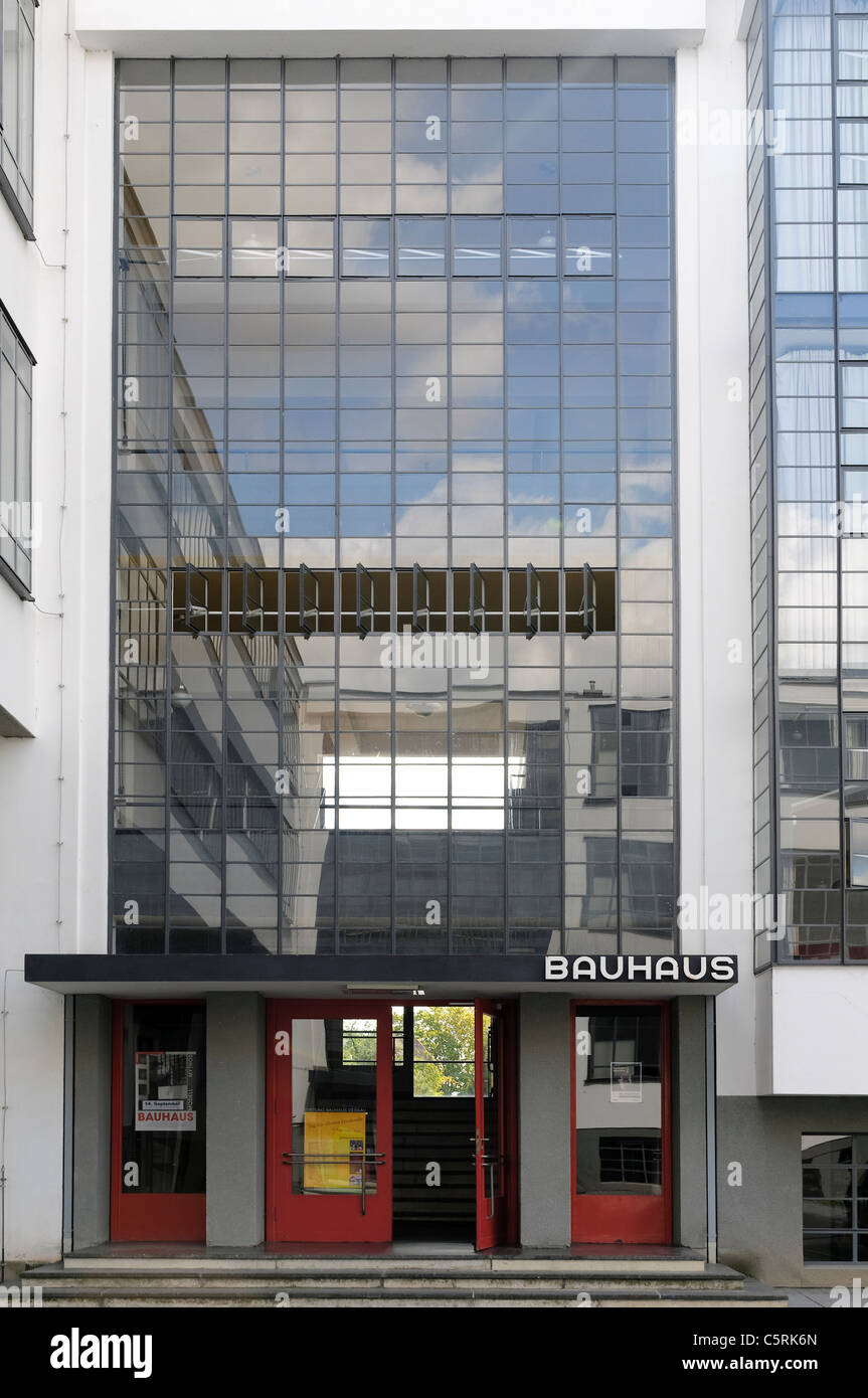 Il Bauhaus di Dessau, Sassonia-Anhalt, Germania, Europa Foto Stock