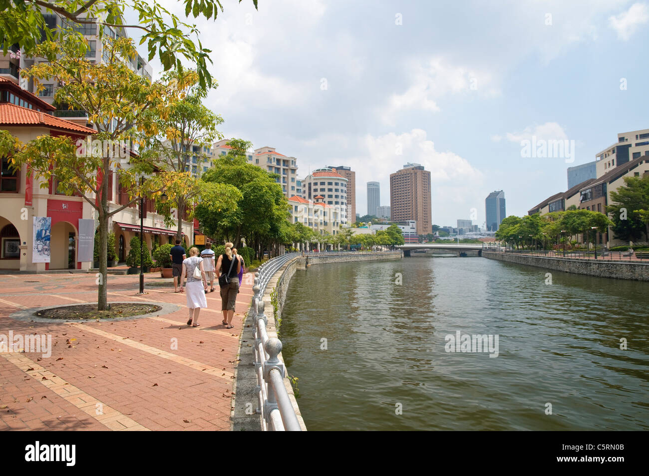 Robertson Quay presso il Fiume Singapore banche, Singapore, Sud-est asiatico, in Asia Foto Stock