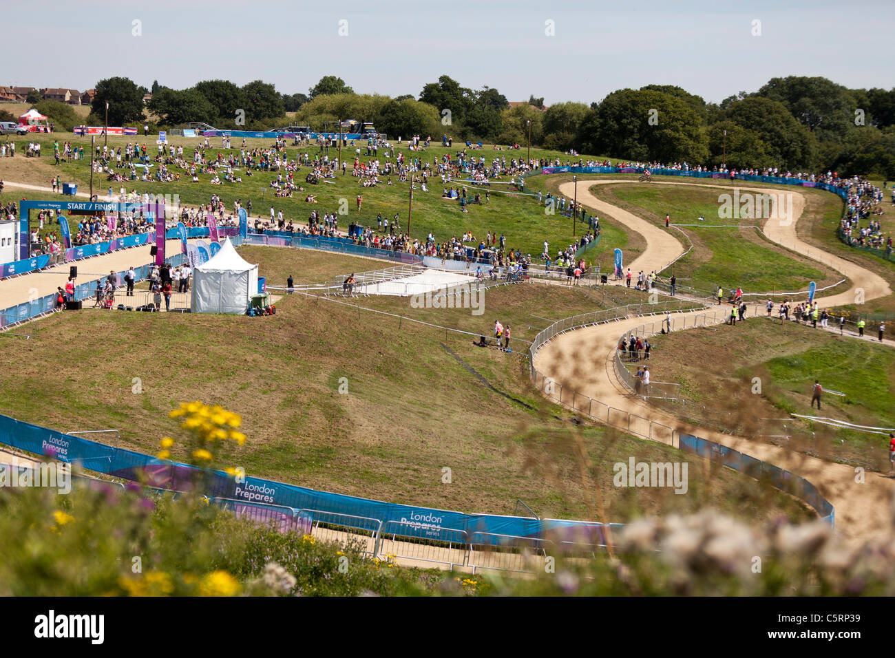 Mens Hadleigh Farm Mountain Bike internazionale, Essex, Inghilterra, Regno Unito. Parte di Londra prepara gli eventi per le Olimpiadi. Foto Stock