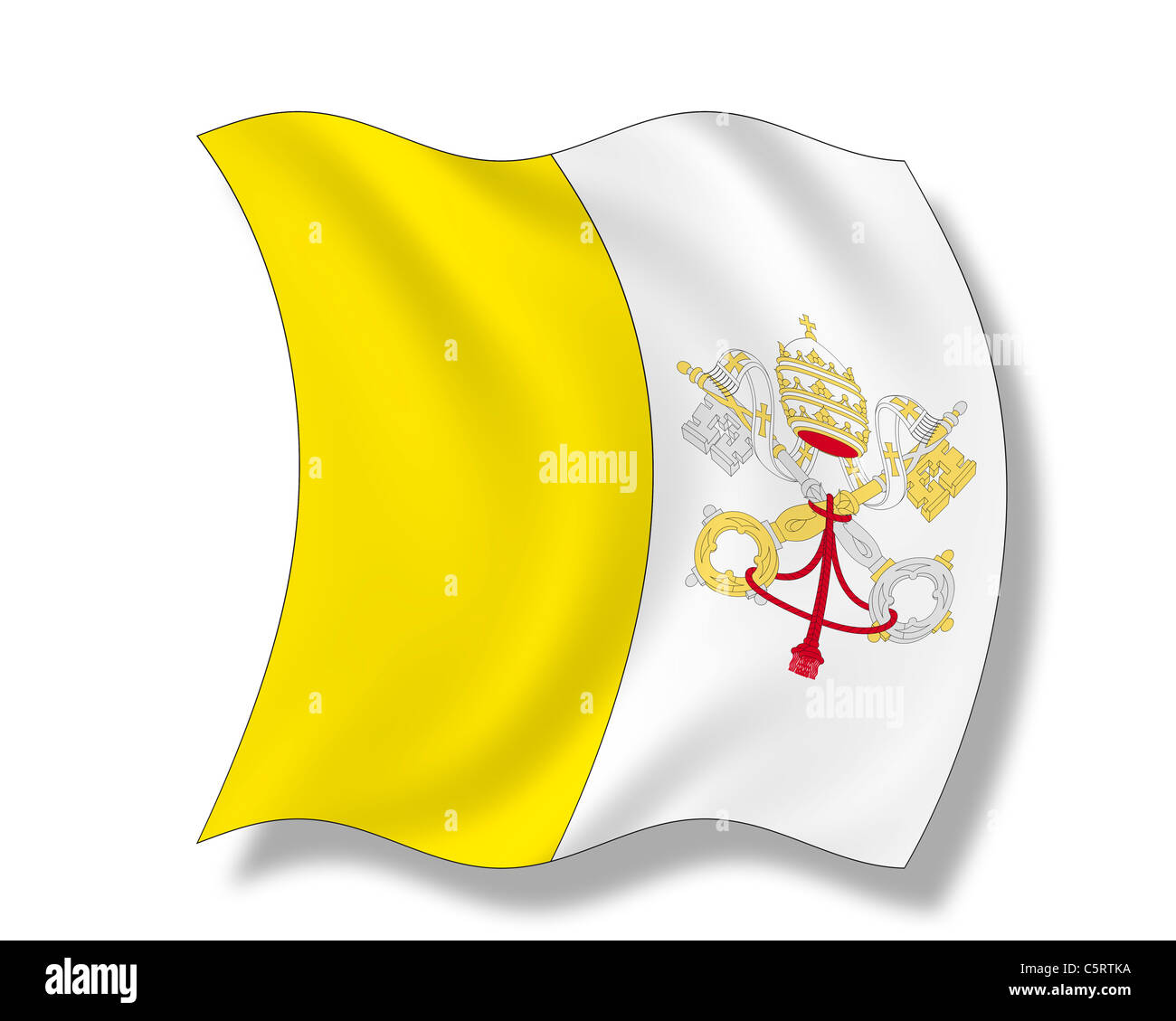 Illustrazione, bandiera del Vaticano Foto Stock