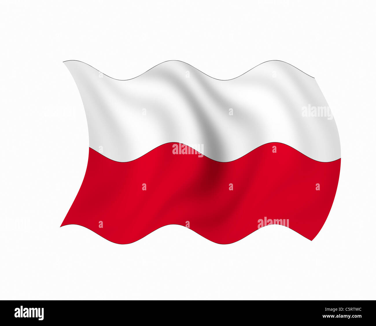Illustrazione, bandiera della Polonia Foto Stock