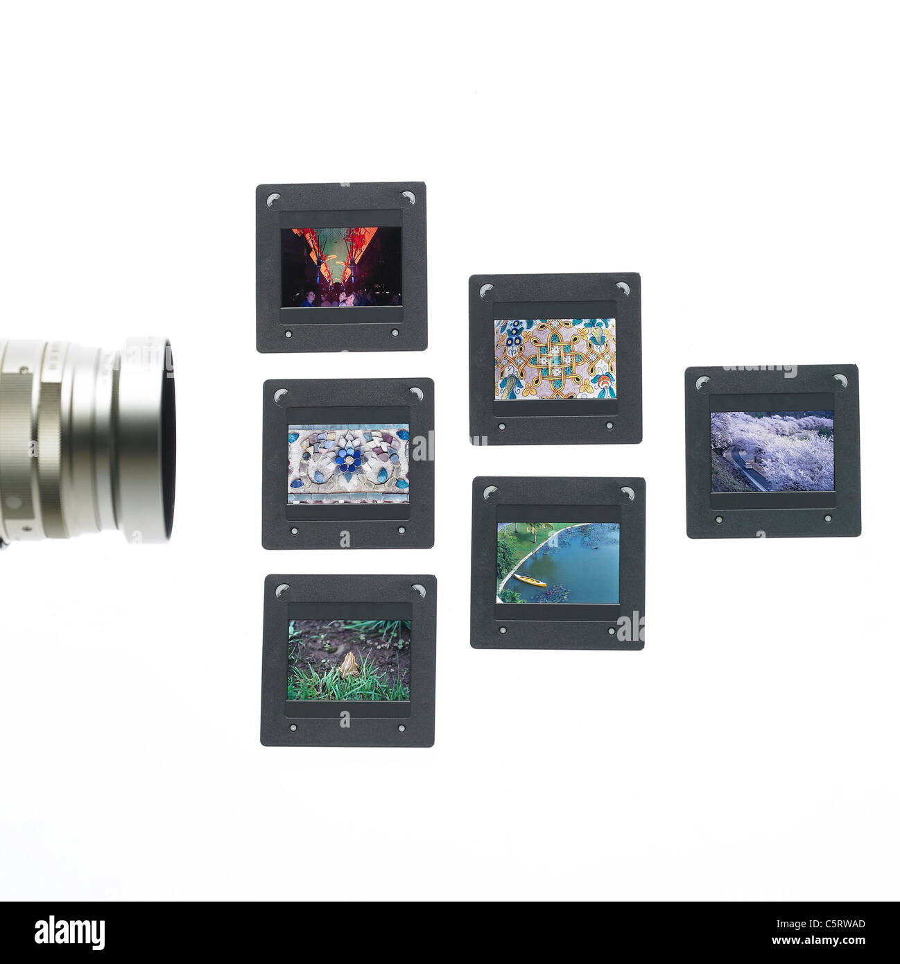 Una fotocamera con diapositive Foto Stock