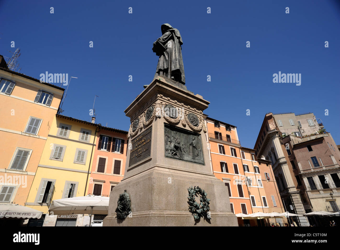 Italia, Roma, campo de' Fiori, Giordano Bruno Foto Stock