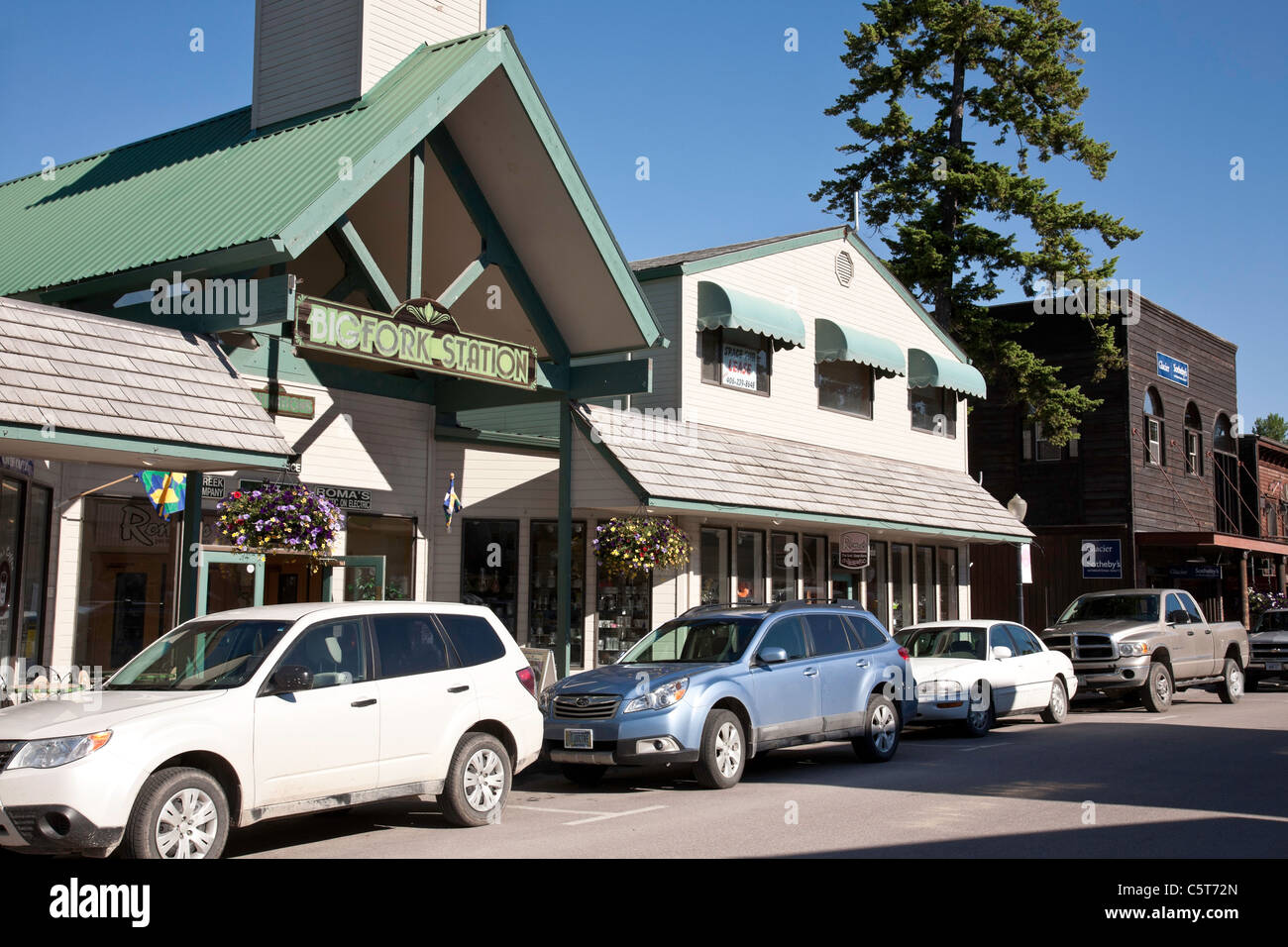 Electric Avenue negozi, stazione Bigfolk Arcade, Bigfolk, MT Foto Stock