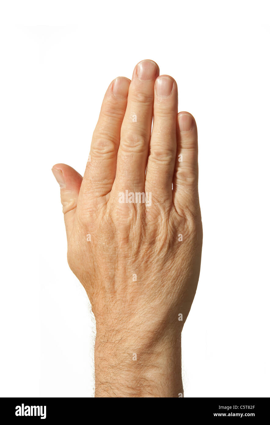 Un essere umano adulto mano maschio Foto Stock