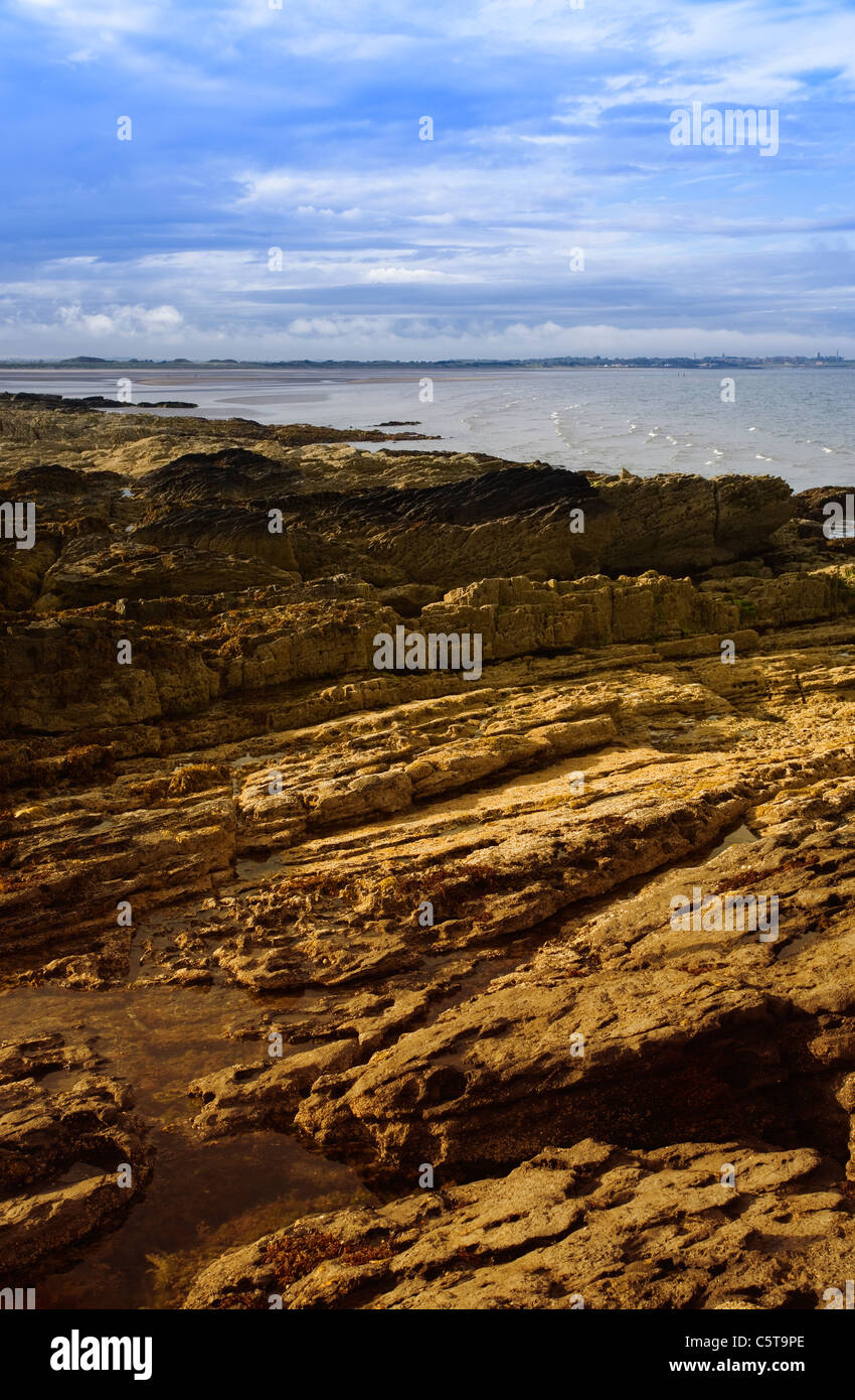 Vista della spiaggia di Malahide da Portmarnock Foto Stock