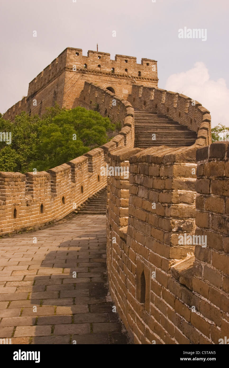 La Grande Muraglia della Cina, prese durante l'estate del 2008 durante i Giochi Olimpici di Pechino. Foto Stock