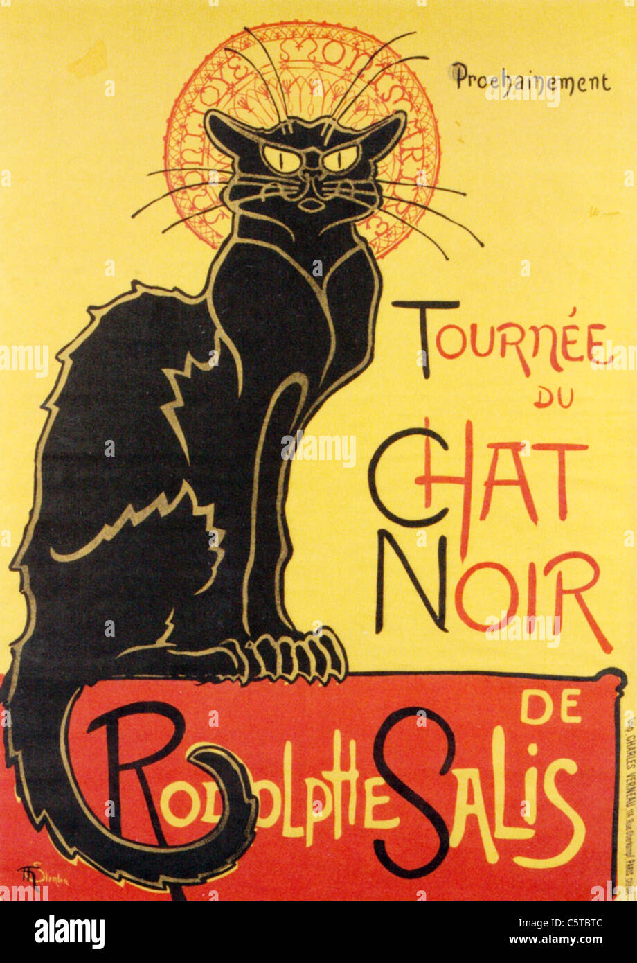 THEOPHILE STEINLEN (1859-1923) Swiss-nato Art Nouveau artista tra cui opere è questo poster per Le Chat Noir in 1896 Foto Stock