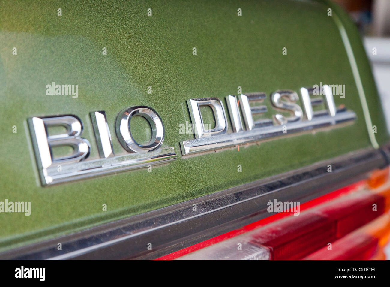 Bio Diesel sulla parte posteriore della macchina Foto Stock