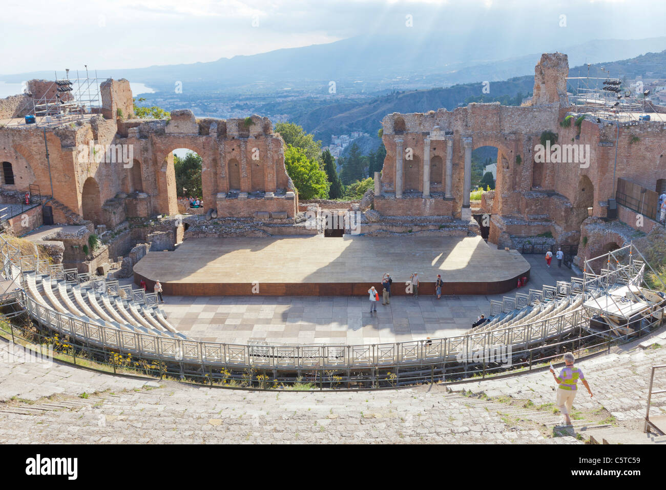 Teatro Antico di Taormina Sicilia Italia Foto Stock