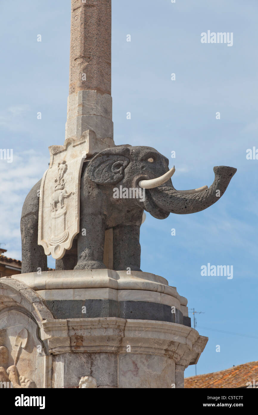 Elefante scultura di lava di Piazza Duomo catania sicilia italia Foto Stock