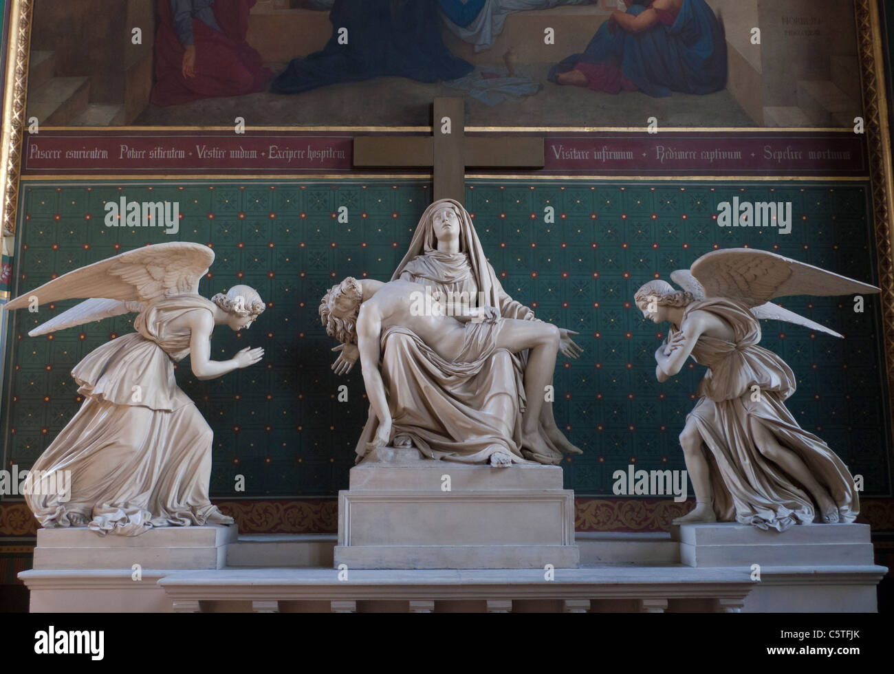 Lamento sur le Christ mort, Eglise St-Gervais-St-Protais, zona di Marais, Parigi Francia Foto Stock