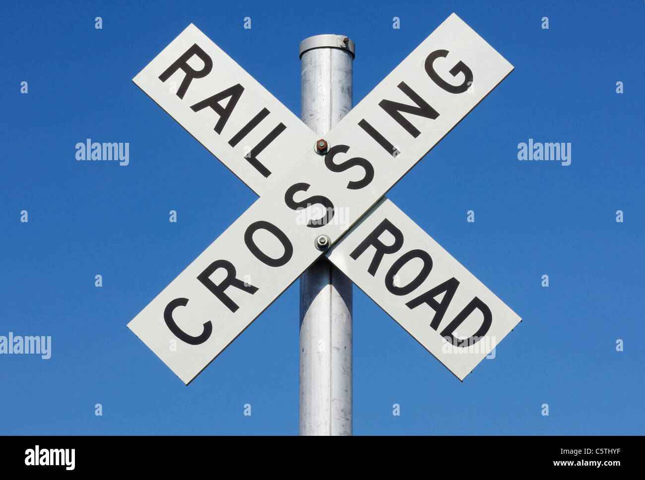 Stati Uniti d'America, Palouse, Whitman County, nello Stato di Washington, Close-up di un attraversamento ferroviario segno Foto Stock