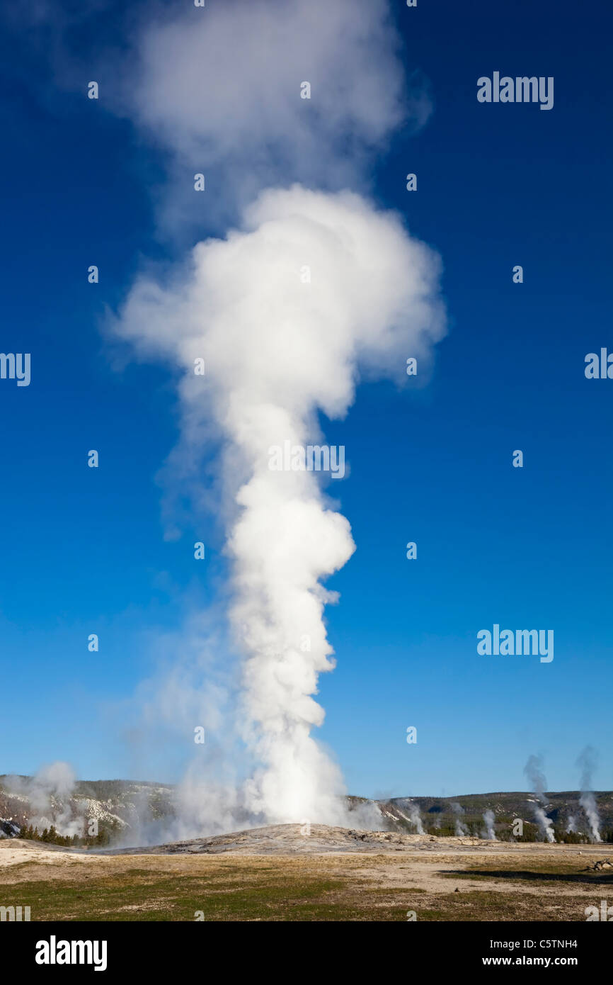 Stati Uniti d'America, parco di Yellowstone, Wyoming geyser Old Faithful Foto Stock