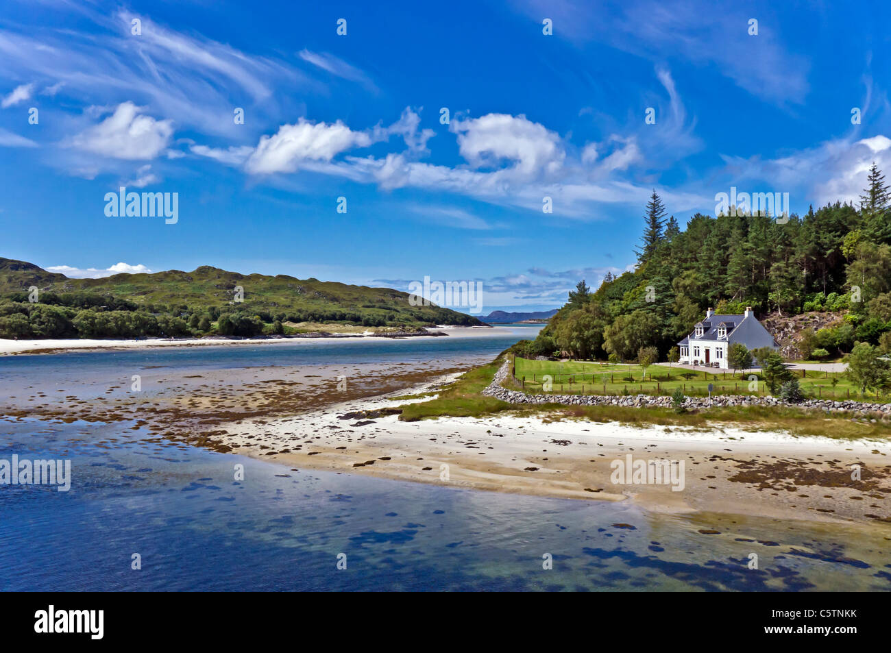 Le famose spiagge di sabbia bianca di Morar in West Highlands della Scozia Foto Stock