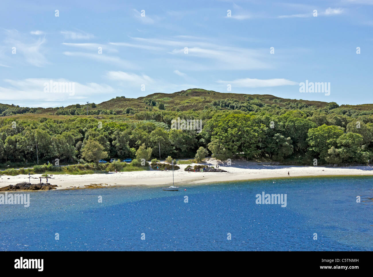 Le famose spiagge di sabbia bianca di Morar in West Highlands della Scozia Foto Stock