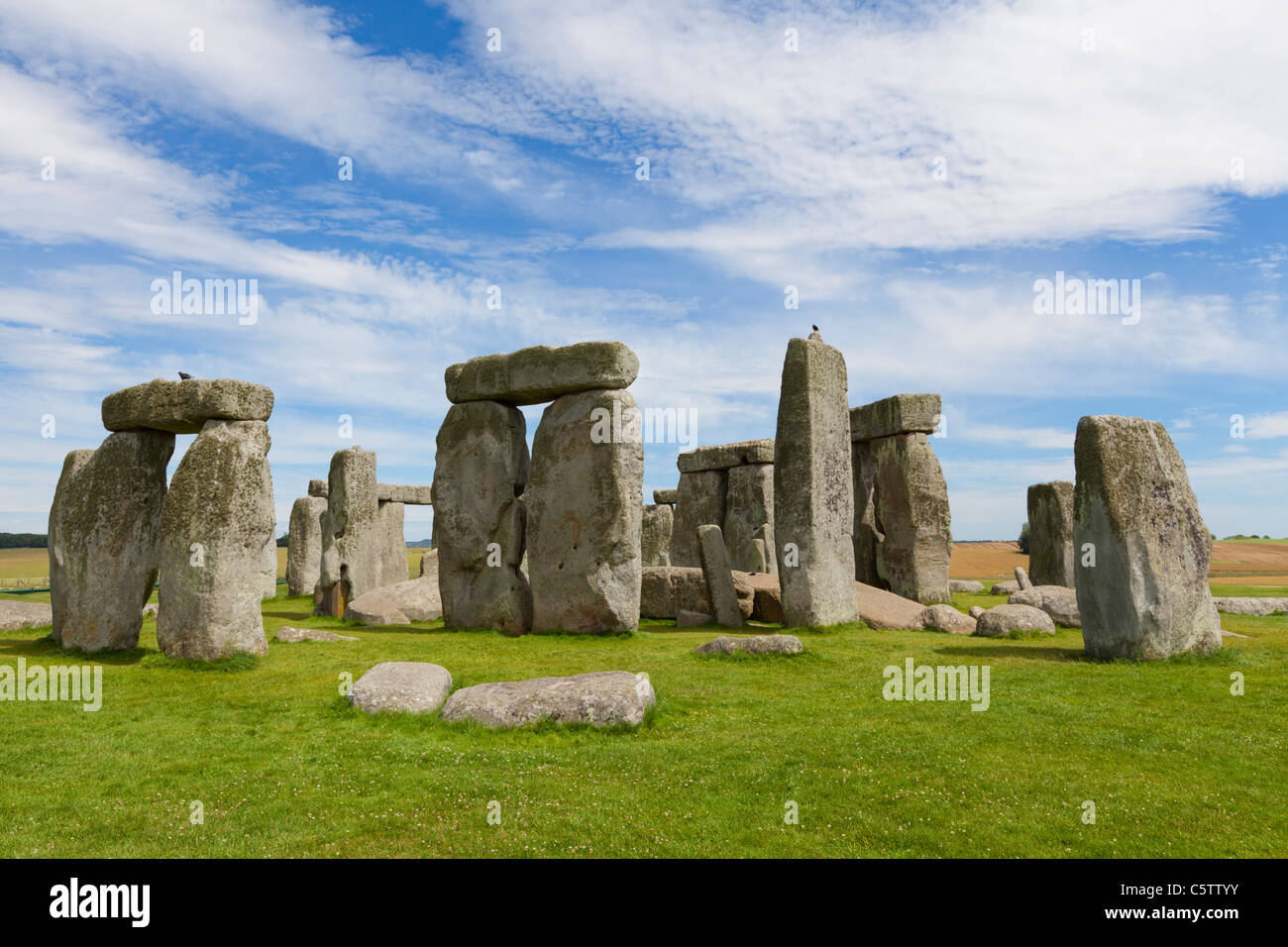 Stonehenge cerchio di pietra vicino a Amesbury Wiltshire, Inghilterra UK GB Europa Foto Stock