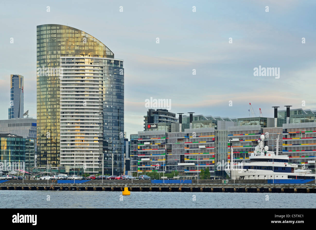 Australia, Victoria, vista di Melbourne docklands Foto Stock