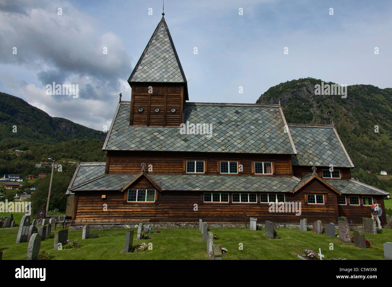 La doga Røldal chiesa, Norvegia Foto Stock