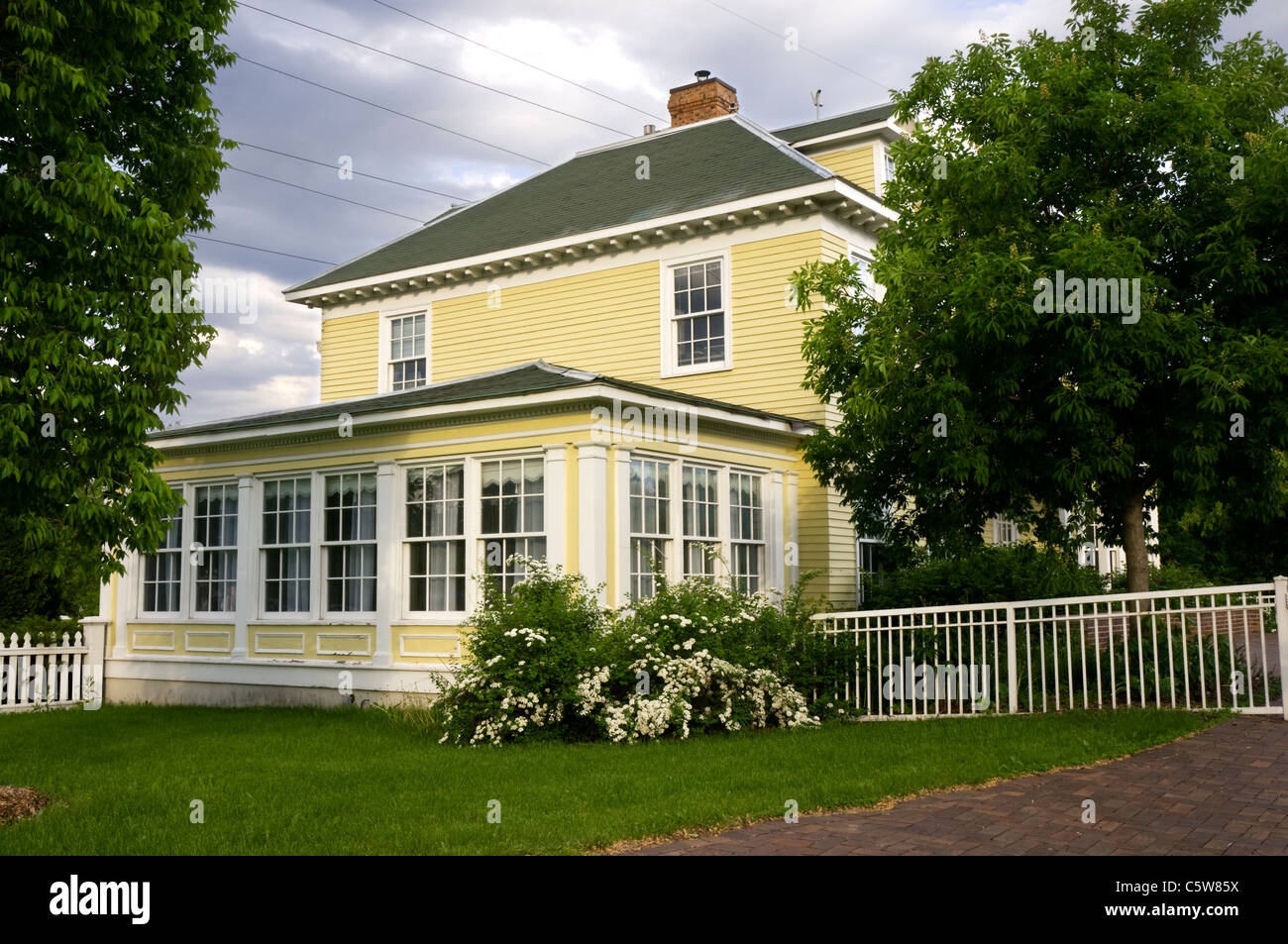 Henry Wadsworth Longfellow house di replica a minnehaha park in Minneapolis Minnesota Foto Stock