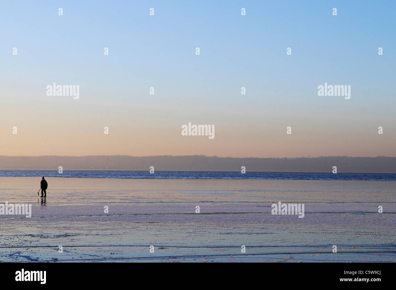 In Germania, in Baviera, il lago di Starnberg, pattinatore Foto Stock