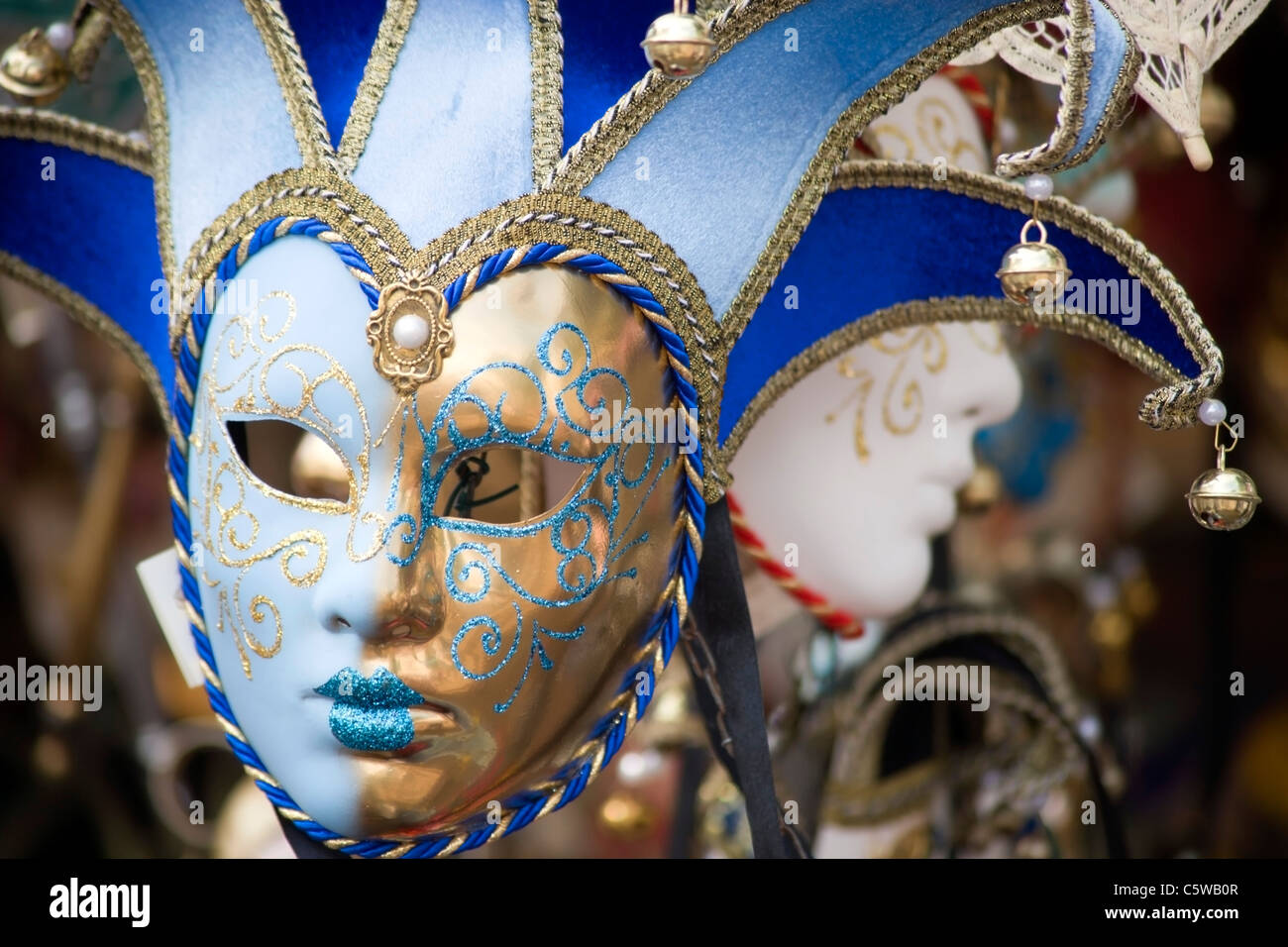 L'Italia, Venezia Carnevale Maschere, close up Foto Stock