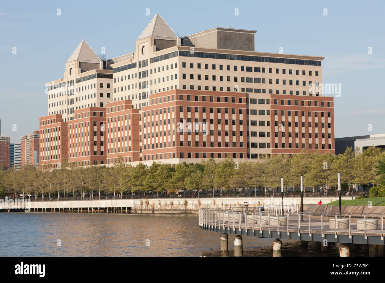 Riqualificazione del waterfront compreso il Hoboken Waterfront Corporate Center I e II di Hoboken, New Jersey. Foto Stock