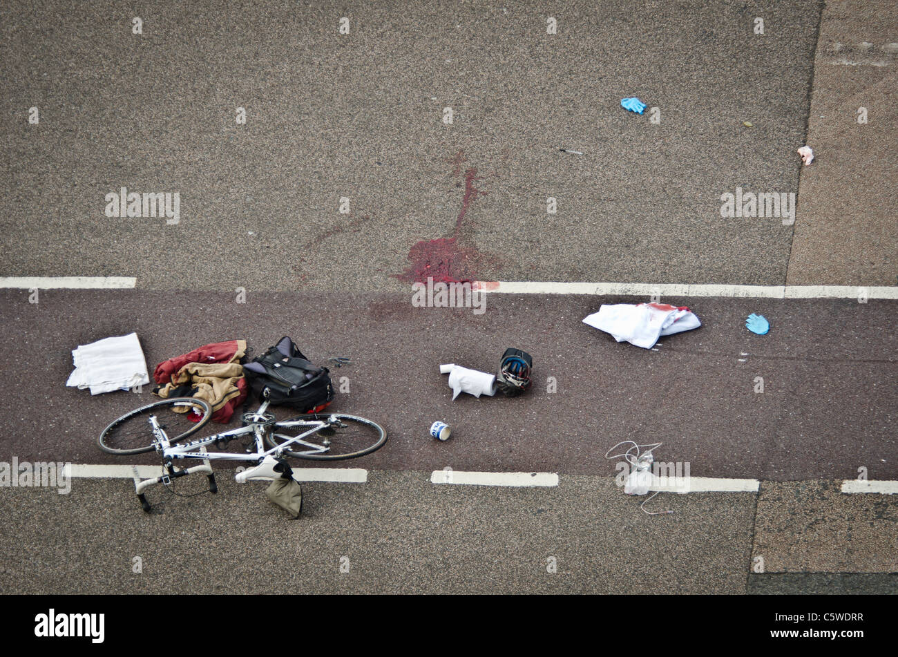 Noleggio di incidenti mortali su strada Foto Stock