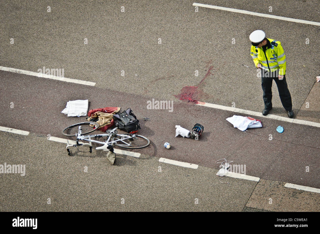 Noleggio di incidenti mortali su strada Foto Stock