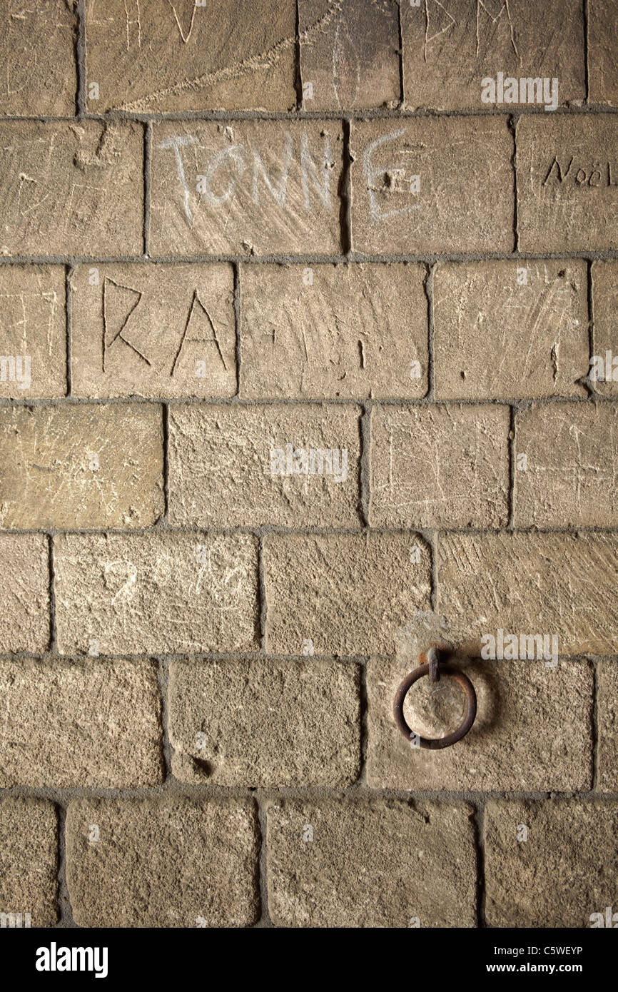 Francia, muro di casa con anello metallico Foto Stock