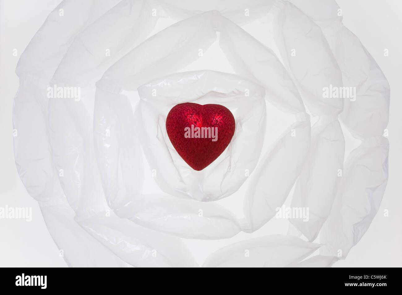 Cuore nel cuscino d'aria, vista in elevazione Foto Stock