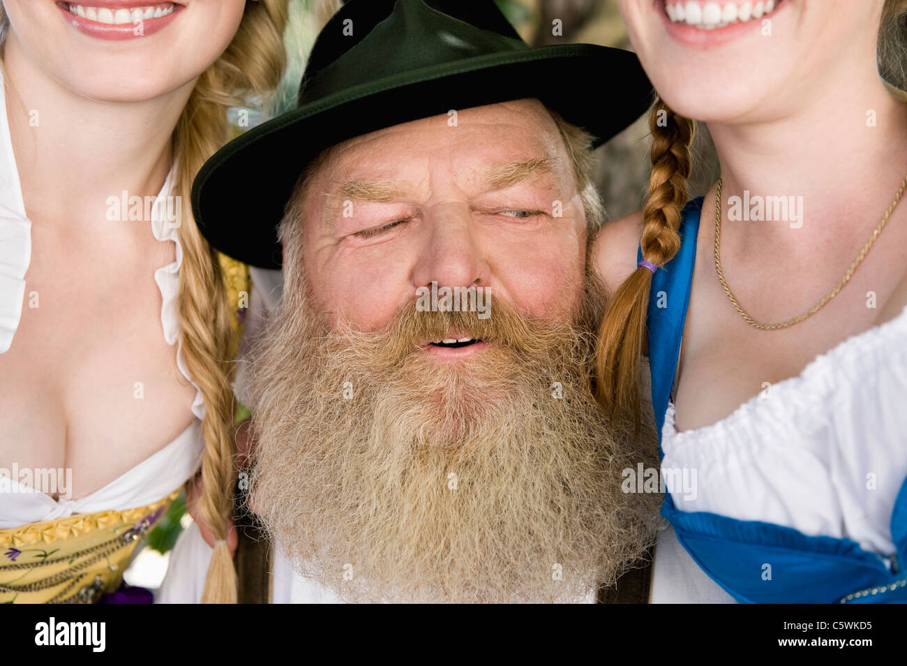 In Germania, in Baviera, Baviera, Senior uomo e due donne, ritratto, close-up Foto Stock