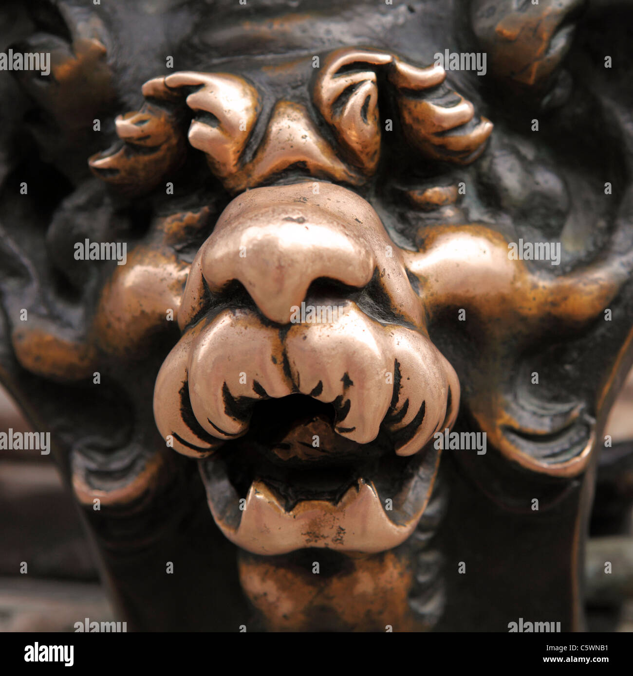 Una faccia di leone presso la Residenz di Monaco di Baviera, Germania. Foto Stock