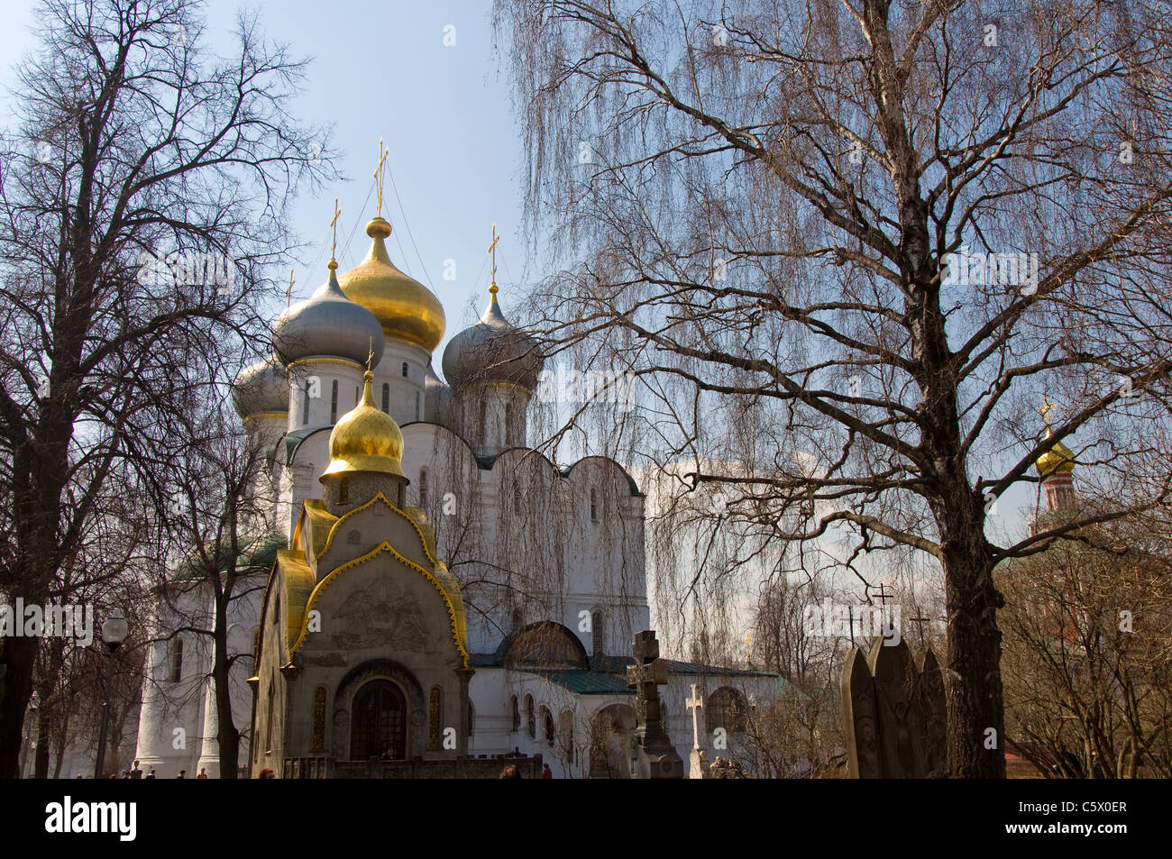 Cattedrale di Nostra Signora di Smolensk, Novodevichy Monastero, Mosca, Russia Foto Stock