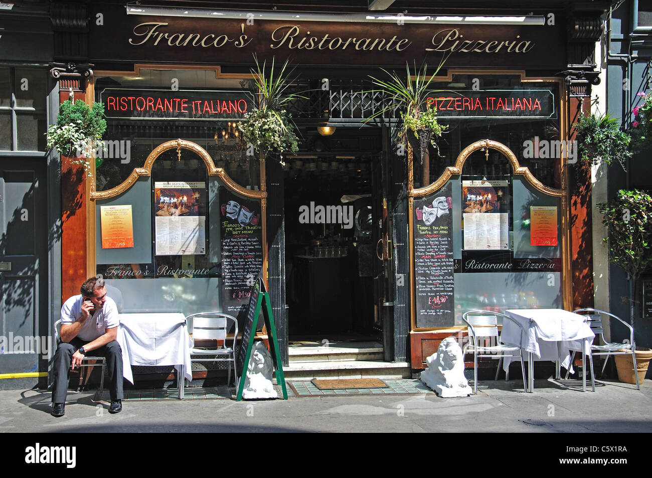 Franco Ristorante Italiano, Whitcombe Street, Soho, City of Westminster, London, Greater London, England, Regno Unito Foto Stock