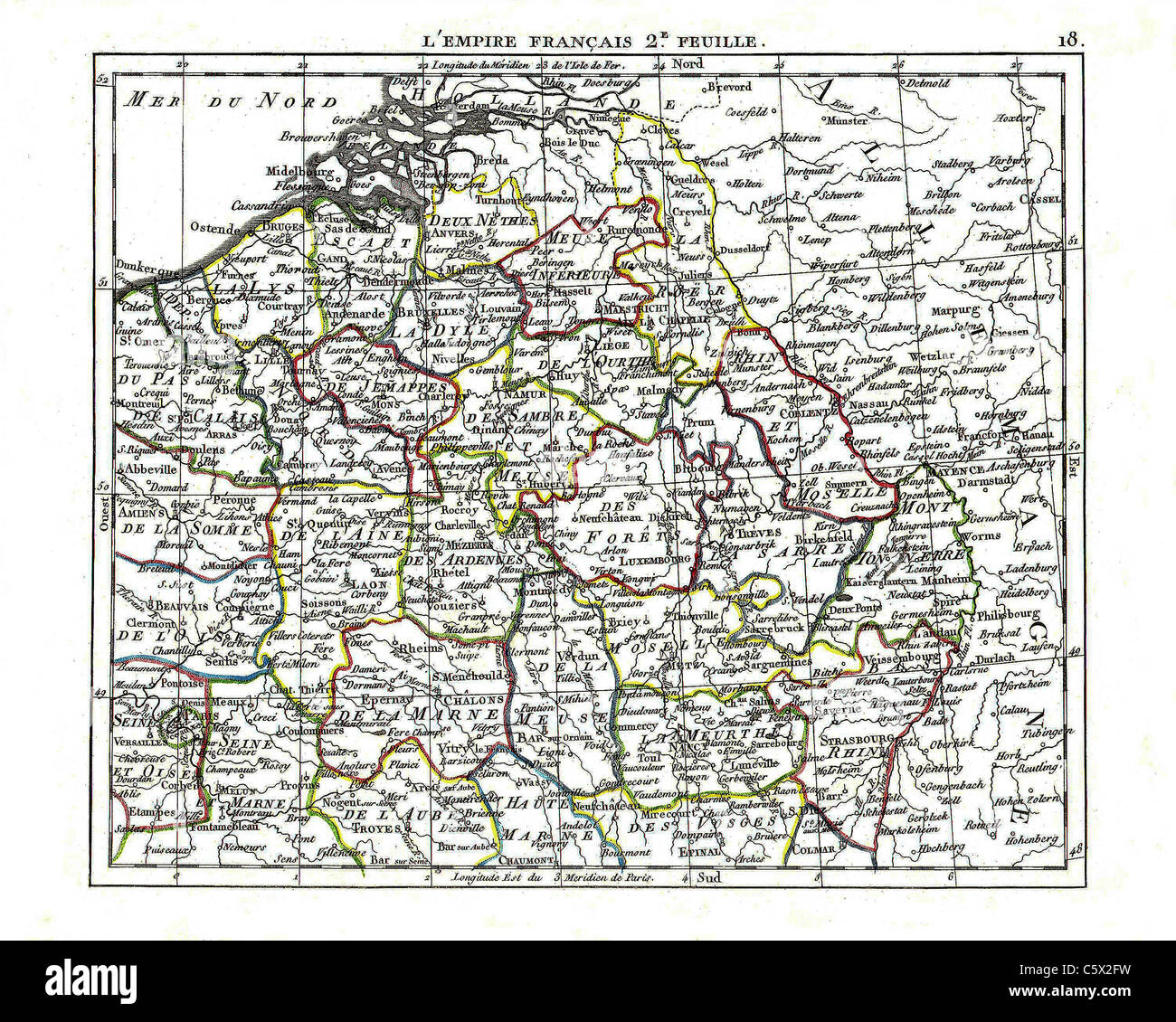 - 1806 atlas mappa da Eustache Herisson da Atlas Portatif, Contenant La Geographie Universelle Ancienne et moderne Foto Stock