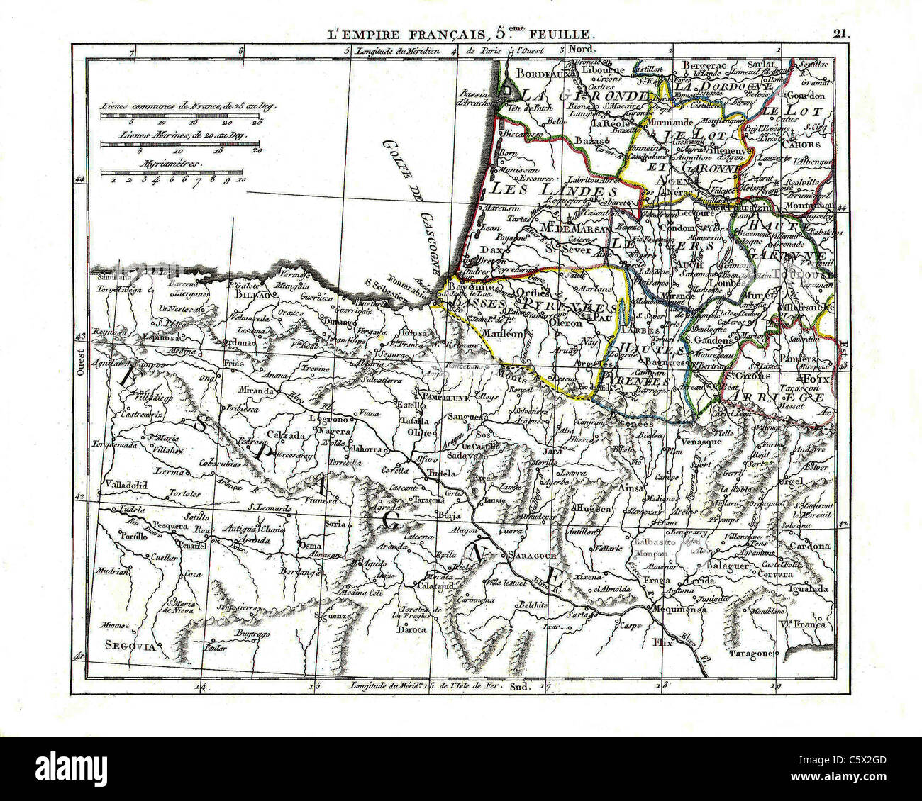 - 1806 atlas mappa da Eustache Herisson da Atlas Portatif, Contenant La Geographie Universelle Ancienne et moderne Foto Stock