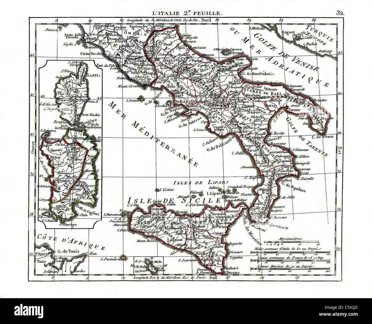 - 1806 atlas mappa da Eustache Herisson da Atlas Portatif, Contenant La Geographie Universelle Ancienne et moderne Foto Stock