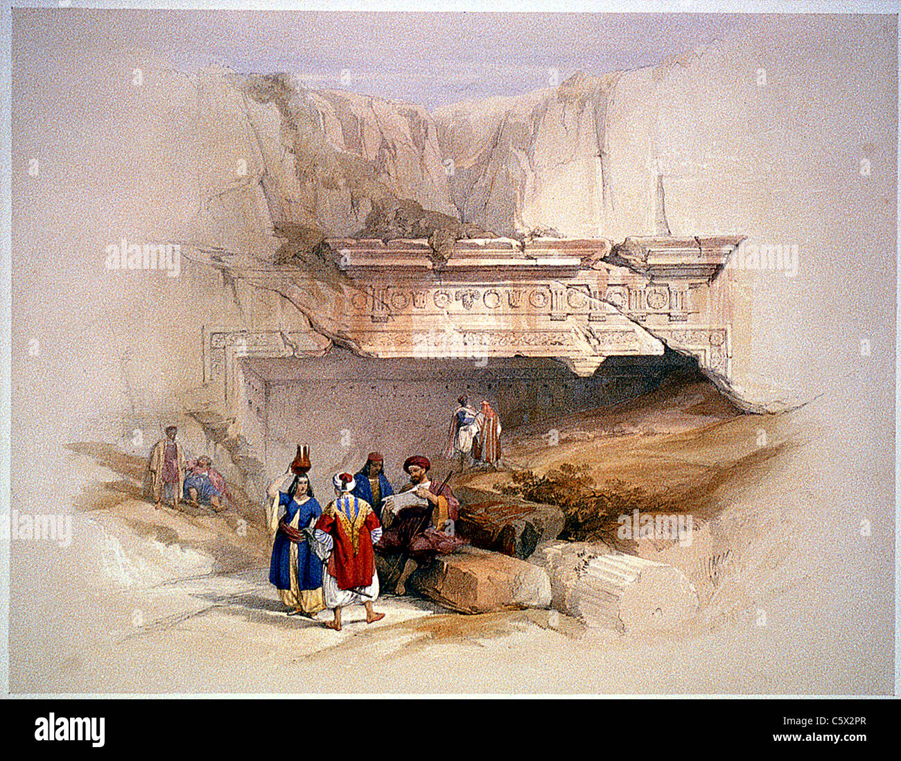 Ingresso alle tombe dei re, Louis Haghe / David Roberts "Terra Santa, Siria, Idumea, Arabia, Egitto e Nubia" Foto Stock
