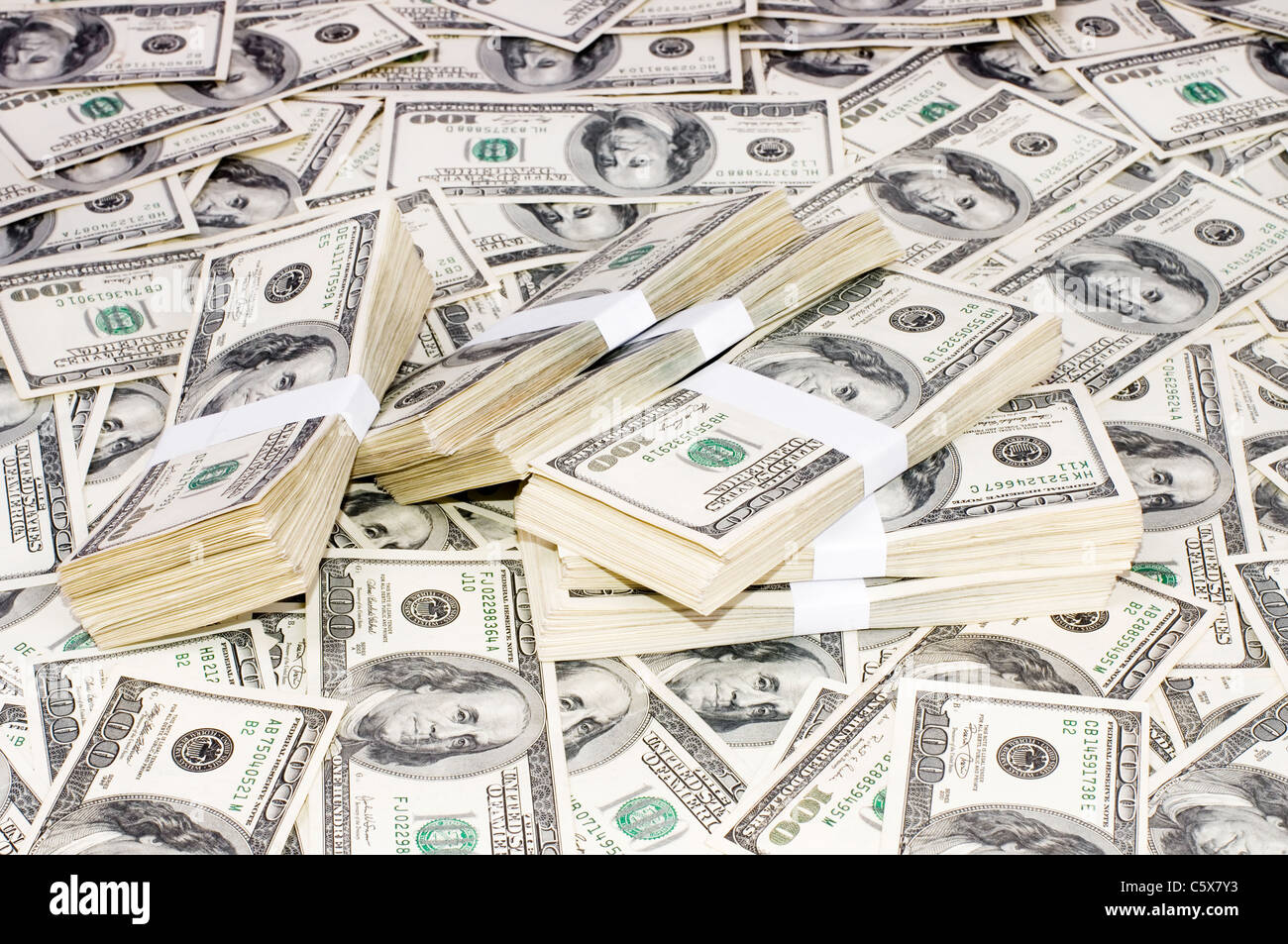 Pile di soldi Foto Stock