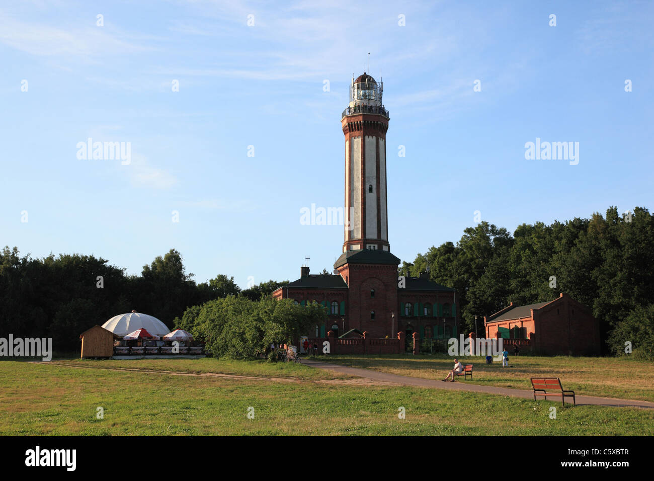 Faro Niechorze, West Pomerania, Polonia Foto Stock