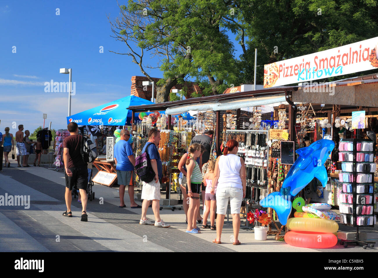 Street in Trzęsacz, West Pomerania, Polonia Foto Stock