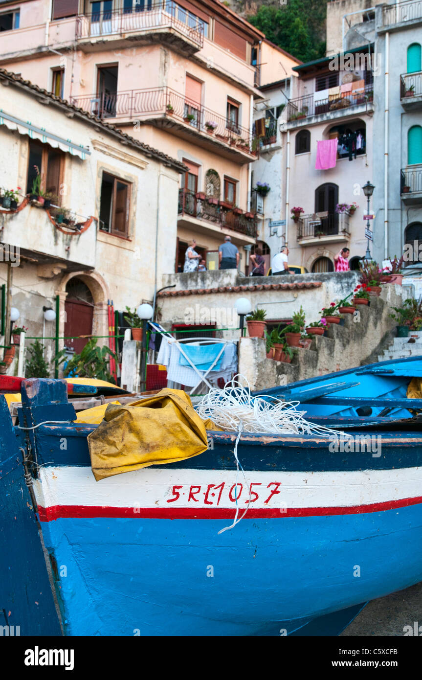 La città di pescatori di Scilla in Calabria Foto Stock