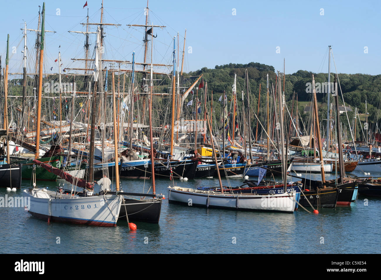 Imbarcazioni tradizionali Rosmeur harb, marittime festival di Douarnenez (Finistère Bretagna, Francia). Foto Stock