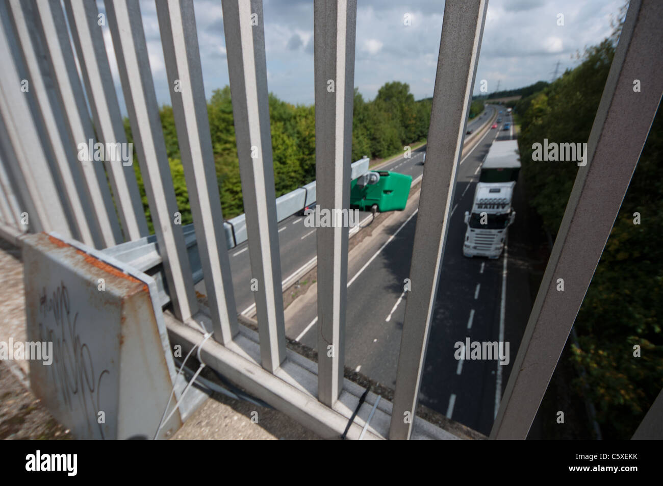 La Highways Agency verde del traffico sensori informazioni Foto Stock