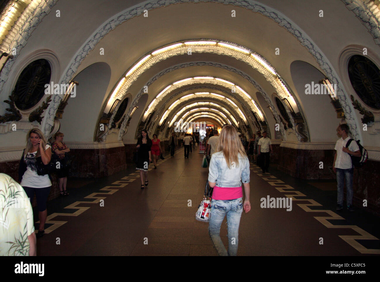 Ploshchad Vosstaniya Stazione, San Pietroburgo la stazione della metropolitana, Russia Foto Stock