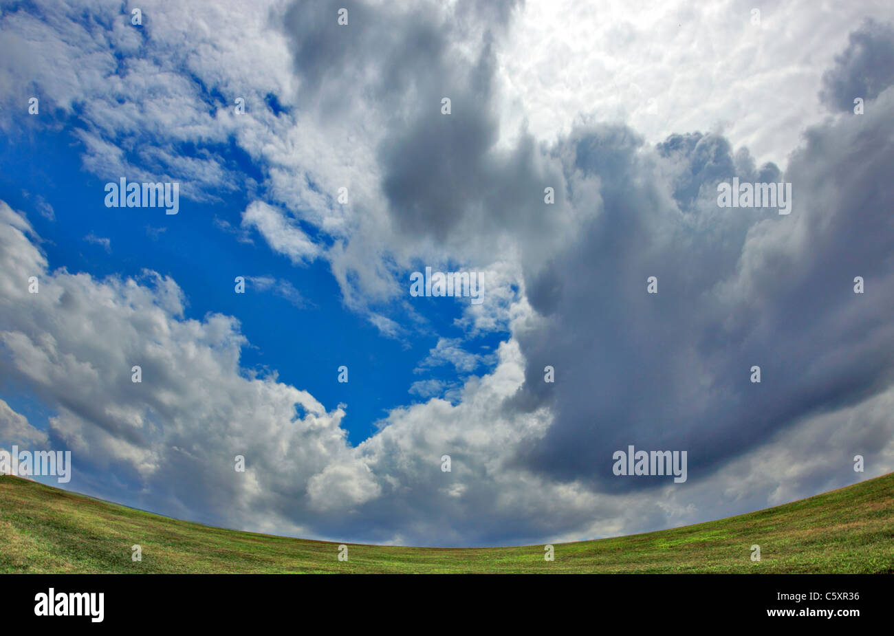 Campo e nuvole, Danbury CT Foto Stock